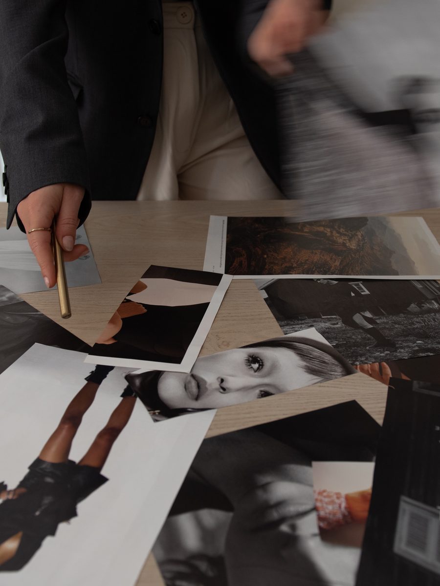 Laying out printed content options across a table